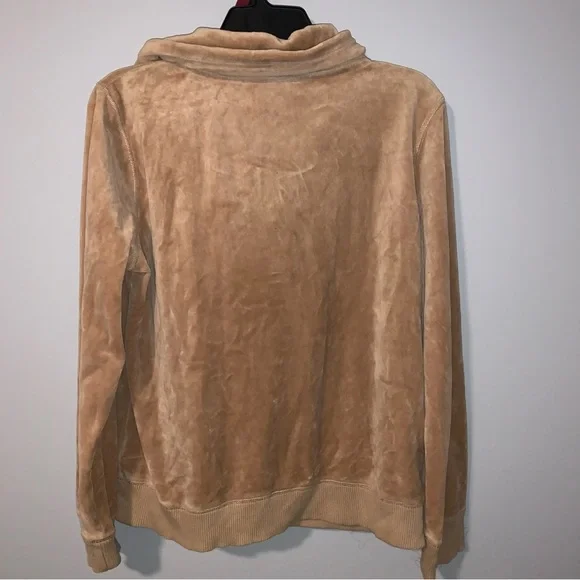 Michael Kors Women's Velour Jacket Brown Size L Casual Mid-Length - Picture 4 of 4